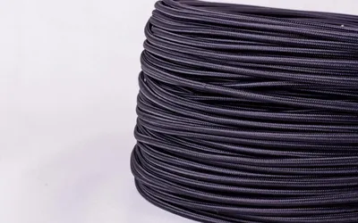 Produktbild von Stoffkabel Kupfer Textilkabel Lampenkabel Stromkabel H03VV-F 3x0,75 3-adrig - Farbe: Schwarz