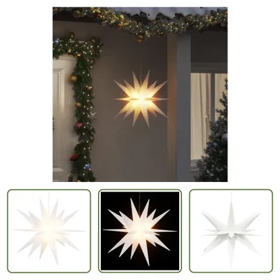 Obrázok produktu pre The Living Store LED vianočná hviezda skladacia biela 57 cm