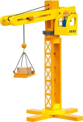Produktbild von Baukran Spielzeug für Kinder ab 3 Jahren – Motorikspielzeug – Holzspielzeug mit Baustellenzubehör – realistisch und langlebig – regt Kreativität und Fantasie an