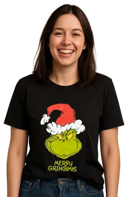 Produktbild von The Grinch T-Shirt für Damen und Herren - Uni Oberteil Shirt Top Rundhals Kurzarm Schwarz M