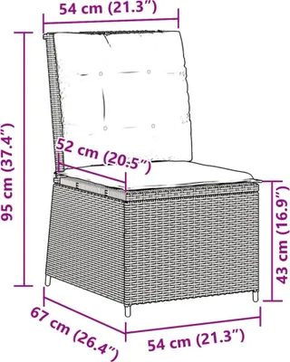 Produktbild von vidaXL Gartensessel mit Liegefunktion und Kissen Beige Poly Rattan
