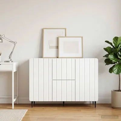 Produktbild von vidaXL Sideboard mit Schubladen Weiß 89 x 34,5 x 62 cm Holzwerkstoff