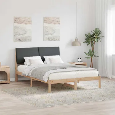Obrázek produktu pro Maison Exclusive – rám postele hnědý a tmavě šedý 160 x 200 cm masivní borovice