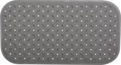 Image de MSV Premium Tapis de douche Tapis de bain Tapis de baignoire Tapis de baignoire antibactérien antidérapant avec ventouses - gris - odeur de rose - env. 36 x 76 cm - lavable à 60° degrés