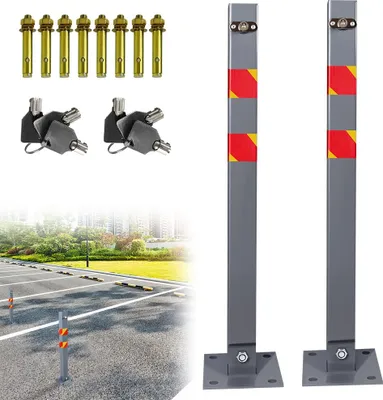 Produktbild von YARDIN 2x skladací parkovací stĺpik Parkovacia zábrana Parkovacia zábrana Skladací parkovací stĺpik Parkovacia zábrana s kľúčom