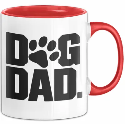 Produktbild von Hund Tierliebhaber Tasse Geschenk Lustige Geschenkidee Spruch Hunde Papa (Rot)