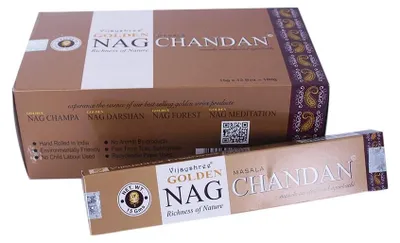 Räucherstäbchen Golden Nag Chandan, 180 g, 12 Packungen