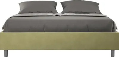 Produktbild von ITYHOME - Gepolstertes Bett ohne Lattenrost 160x190 mit Mikrofaserbezug Grün Azelia