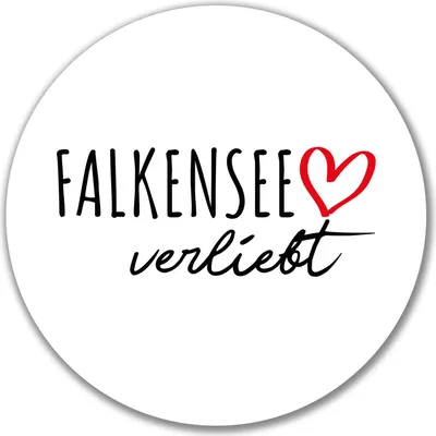 Produktbild von Huuraa Aufkleber Falkensee verliebt 10cm rund Sticker Geschenkidee