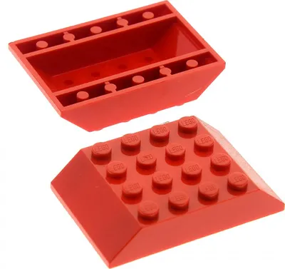 Produktbild von 2x Lego Dachstein 45° 6x4x1 rot Schrägstein Eisenbahn Dach 60108 4194128 32083