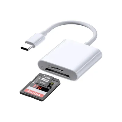 Produktbild von SD-Kartenleser – USB-C Speicherkartenleser 2in1 SD- & micro-SD Card Reader – Speicherkarten Adapter für Windows, Android, Apple