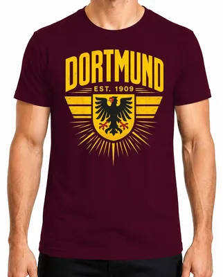 Immagine prodotto di T-shirt "Dortmund Est 1909 Adler Wappen Ruhrpott Statement", colore bordeaux, taglia XXL