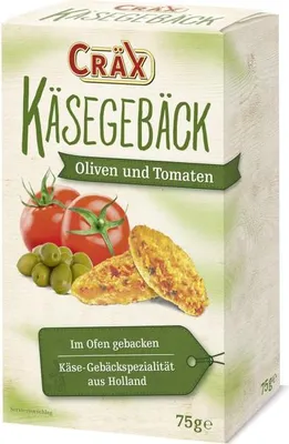 Produktbild von Cräx Käsegebäck Oliven und Tomaten 75g