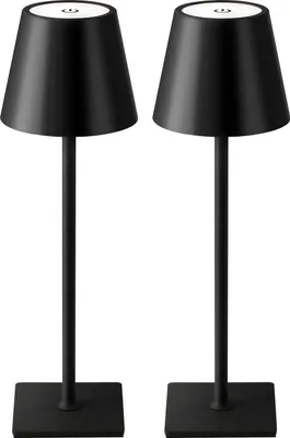 Produktbild von Visdanfo Kabellose Tischlampe, tragbare LED-Schreibtischlampe (2 pack) 4000 mAh, 3 Farben Schwarz