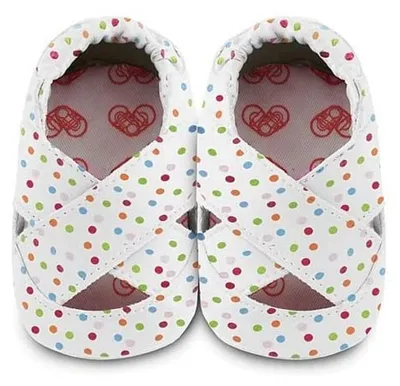 Obrázok produktu pre Kožené topánky Shoo Shoos s mäkkou podrážkou, veľkosť M, s bodkami