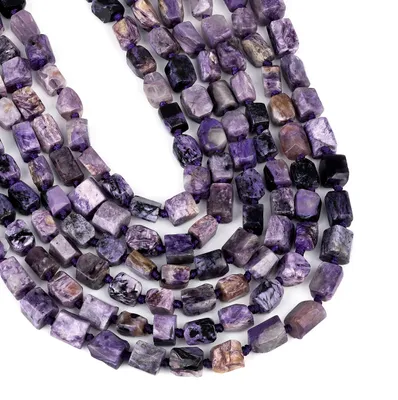 Imagen del producto de Perlas de tubo de Charoit natural para joyería DIY