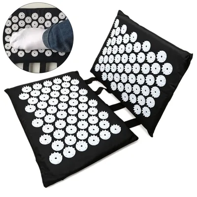 Produktbild von Fußreflexzonen-Matte für beide Füße, 24×24×2 cm, 110 Akupressurpunkte mit Noppen, zur Massage, Entspannung & Linderung