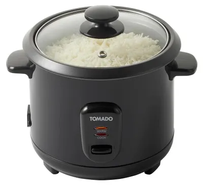 Zdjęcie produktu dla Tomado Tomado TRC1501B - Urządzenie do gotowania ryżu - Pojemność 1,5 litra - Funkcja utrzymywania ciepła - Wkładka do gotowania na parze - Czarny