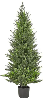 Zdjęcie produktu dla BELIANI Sztuczna roślina doniczkowa drzewko cedr ozdobny materiał syntetyczny drewniany pień 120 cm dekoracja do domu ogrodu