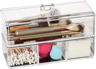 Image de Lingettes démaquillantes - Accessoire de rangement pour la salle de bain - Lingettes de nettoyage en acrylique transparent
