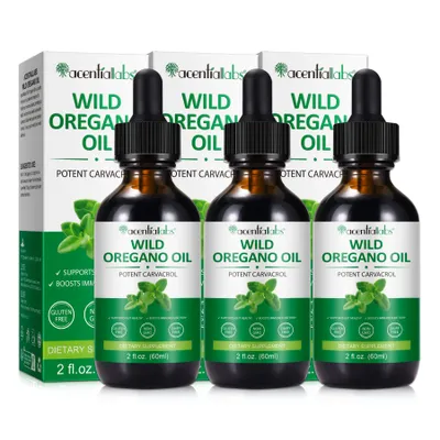 Produktbild von Wildes Oregano Öl Liquid Tropfen mit Carvacrol Vegan Natur 100% Rein 60ml