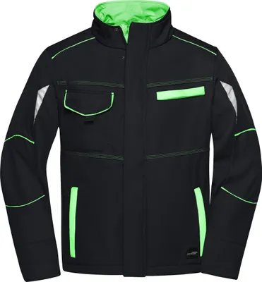 Produktbild von James & Nicholson Wind- und Wasserfeste Softshelljacke JN851 Gr. 3XL black/lime-green