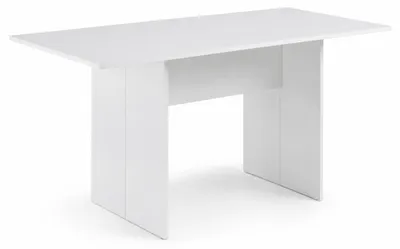 Immagine prodotto di Consolle bianca estendibile, salvaspazio e trasformabile. Ideale come tavolo allungabile per cucina o soggiorno. Dimensioni: 120x35/70x76 cm