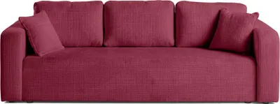 Produktbild von Best Möbel Miro - 3-sitzer Einzelsofa - Schlaffunktion und Bettkasten - aus strukturiertem Samt , Pflaume