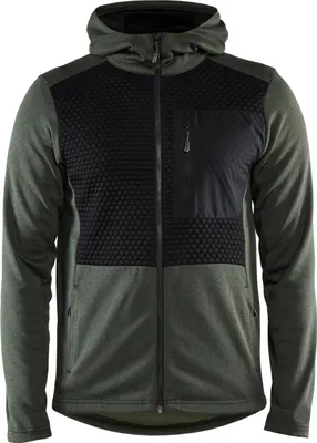 Produktbild von Blakläder® Kapuzensweater mit durchgänigem Reißverschluss Schwarz Melange 3540 2533, Farbe:Herbstgrün/Schwarz, Größe:S