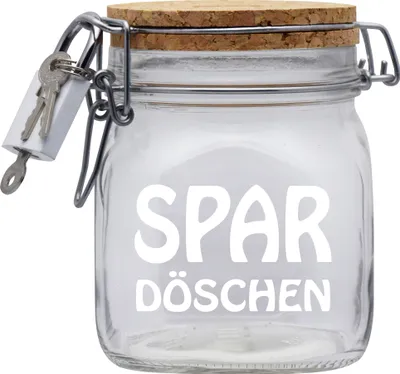Produktbild von Spardose Geld Geschenk Ideen Spar Döschen Transparent Größe M 0.75 Liter