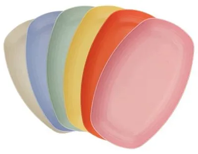 Zdjęcie produktu dla Talerze piknikowe owalny zestaw 6 sztuk plastikowe na kemping