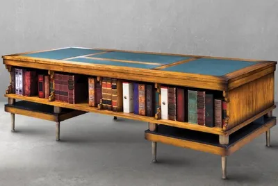 Produktbild von Casa Padrino Luxus Vintage Stil Schreibtisch Naturfarben / Braun / Schwarz / Grün 252 x 102 x H. 77 cm - Massivholz Bürotisch mit Kunstleder - Vintage Stil Büro Möbel - Luxus Büro Möbel