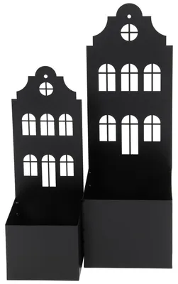 Produktbild von Pflanzkästen Häuser Set schwarz