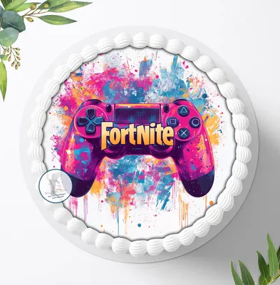 Produktbild von Für die Geburtstags Torte ein Tortenaufleger, Zuckerbild mit dem Motiv: Gamer, Essbares Foto für Torten, Fondant, Ø 20cm, 2493z
