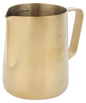 Milchschaumkanne Edelstahl gold 350 ml mit Skala
