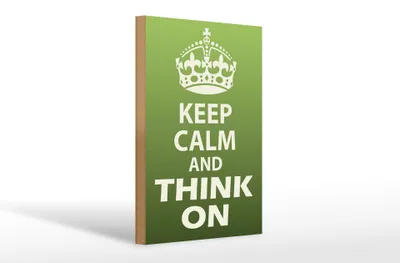 Produktbild von Holzschild Spruch 20x30cm Keep Calm and think on