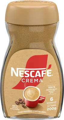 A jar of Nescafé Crema instant coffee.