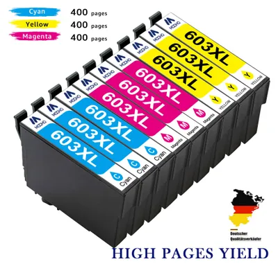 Produktbild von 9er 603XL Druckerpatronen für Epson 603XL XP2100 2105 3100 3105 4100 WF2820 2830 2840 DWF