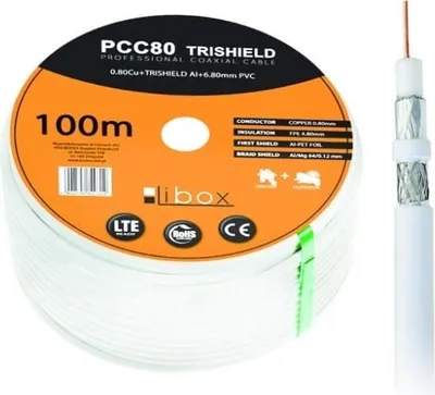 Zdjęcie produktu dla Libox kabel koncentryczny PCC80 100m kabel koncentryczny RG-6/U Biały (PCC80)