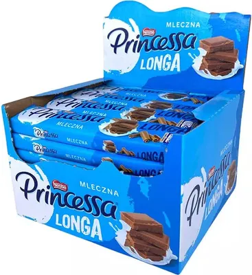 Produktbild von Polnische Schokoriegel Princessa Longa Milch-Waffelriegel (28x45g)