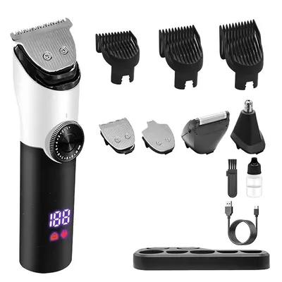 Produktbild von 5 in 1 Haarschneidemaschine Set, Elektrische Haarschneider, für Männer mit 3 FüHrungskämmen,mit Led-Anzeige, USB