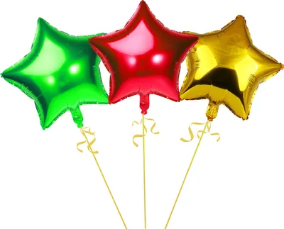 Produktbild von Oblique Unique 3er Set Stern Folien Luftballons Kinder Geburtstag Schuleinführung Party JGA Hochzeit rot gold grün