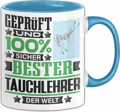Produktbild von Tauchlehrer Geschenk Lustiger Spruch für Tauchlehrer Geschenkidee Bester Tauchlehrer Der Welt (Blau)