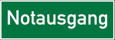 Produktbild von Dreifke® Aufkleber Rettungszeichen, Wortschild Notausgang, praxisbewährt | 30...