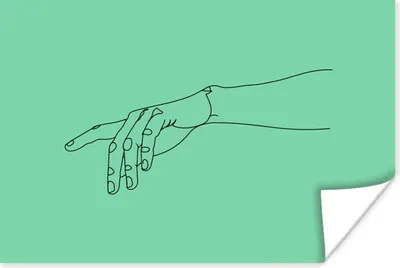 Produktbild von MuchoWow® Poster Hand - Linienkunst - Minimalismus 180x120 cm - Fotoplakat
