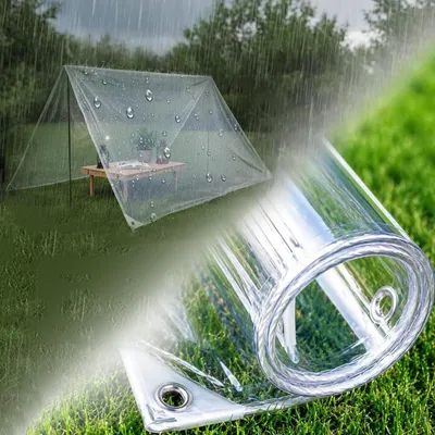 Obrázek produktu pro Průhledná PVC fólie s oky pro zahradu a terasu