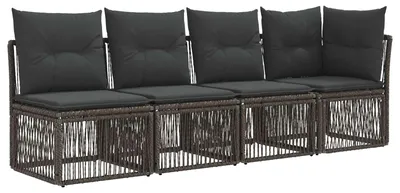 Image de vidaXL : Canapé 4 places avec accoudoir gauche, lot de 4, couleur grise