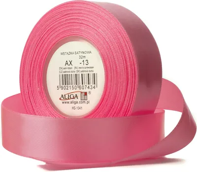Zdjęcie produktu dla wstążka satynowa 38mm/32m 4rolki  RÓŻ AX38-13