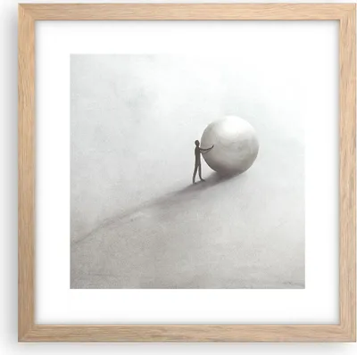 Produktbild von Gerahmtes Poster - Rahmen in heller Eiche - Sisyphus Arbeit Symbol - 30x30 cm - Wand Bild - Wanddeko - Wandbilder - Kunstposter - Wandposter - Bilderrahmen - Bilder - Kunstdruck - P2NAC30x30-4752