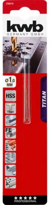 Image de kwb 238610 HSS Metal twist drill bit 1 mm Total length 34 mm M2 DIN 338 Cylinder shank 1 pc(s)